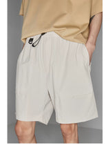 Plaid Multi-Pocket Elastic Waist Shorts