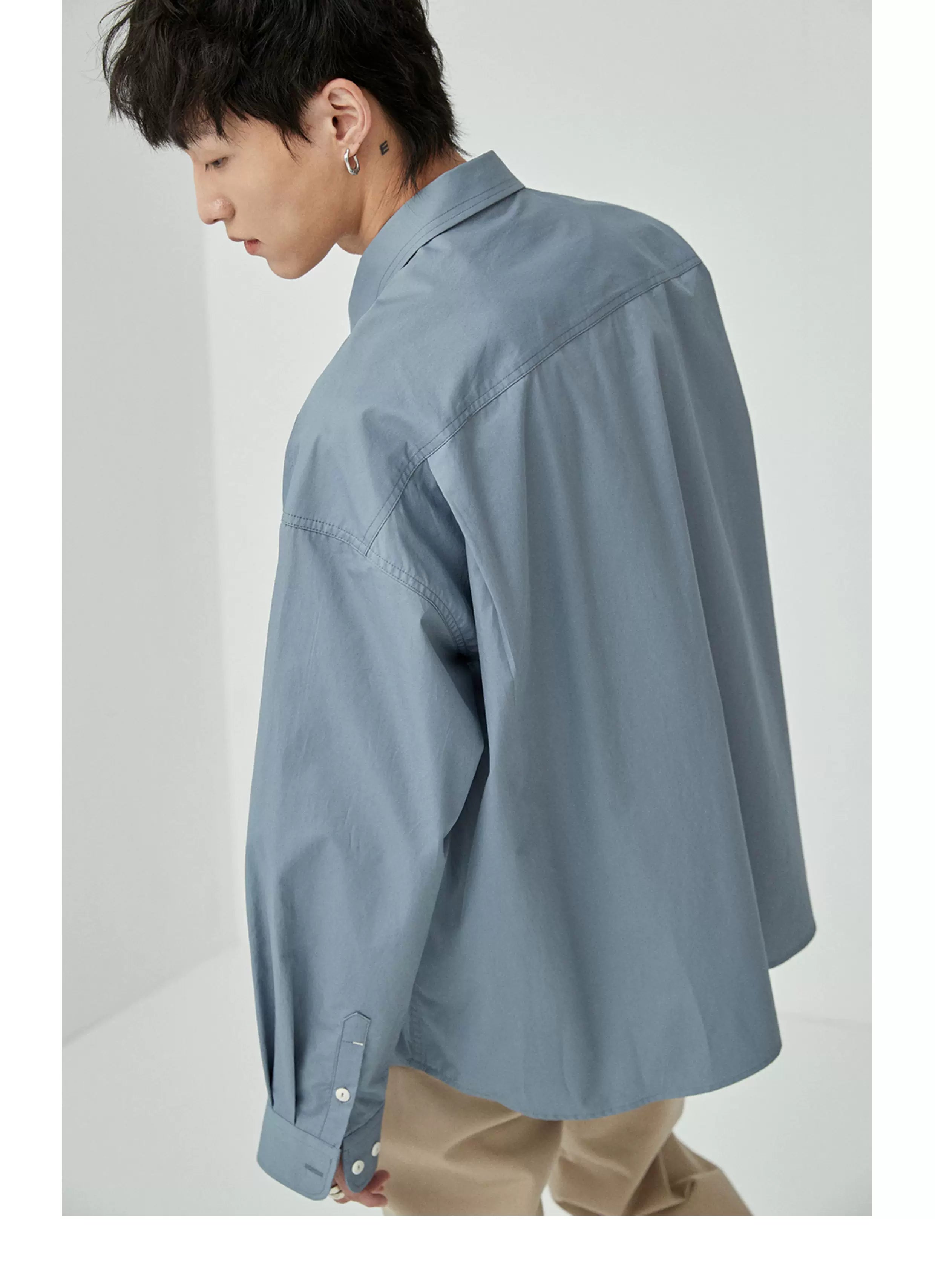 Split Pocket Basic Cotton Shirt