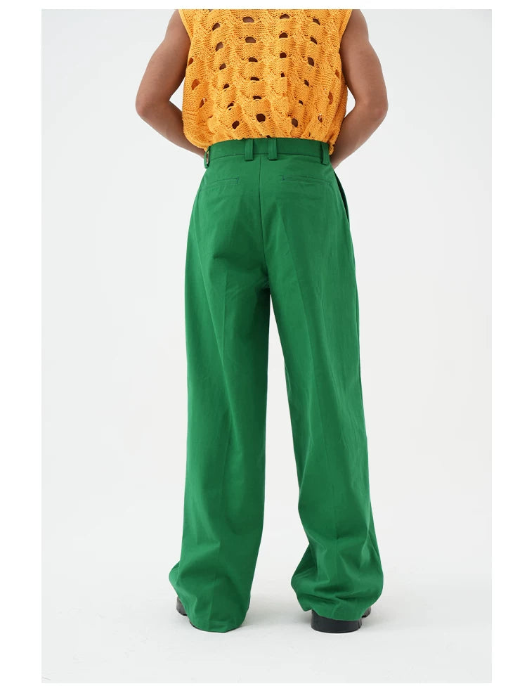 Multicolor Men's Loose Straight Cotton Pants