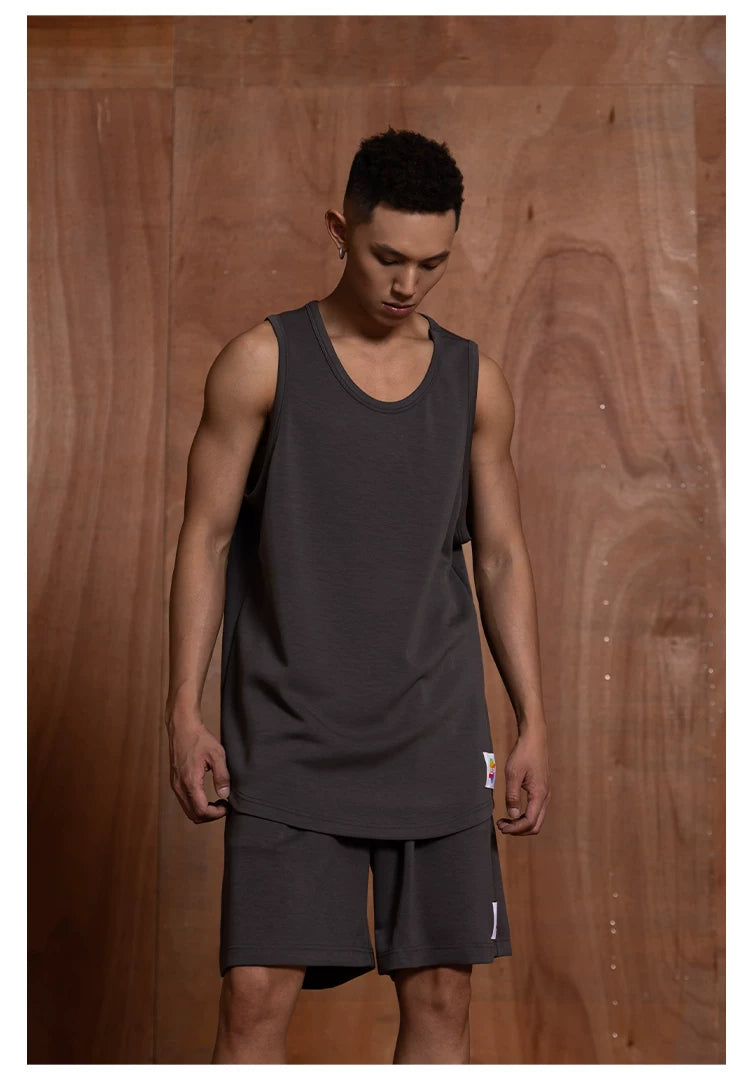 Green Grey Men's Sports Tank Tops