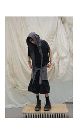 Cropped Washed Detachable Pocket Sweatpants