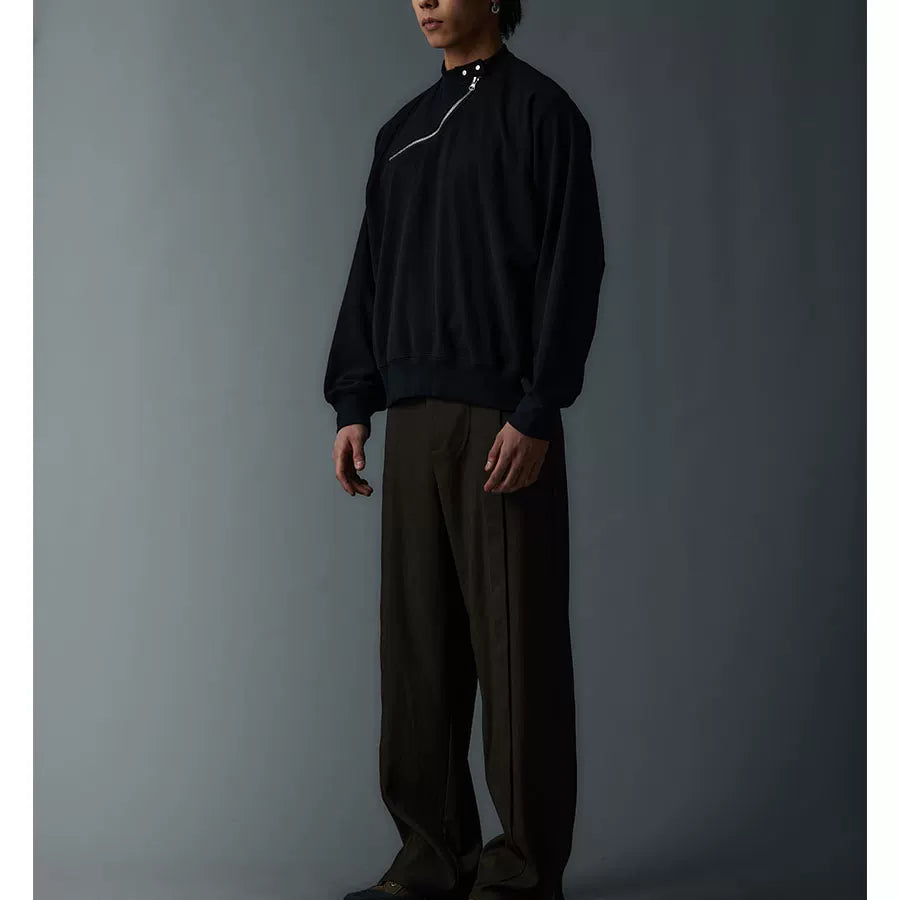 Men's Solid Waffle Mock Zip Sweatshirt