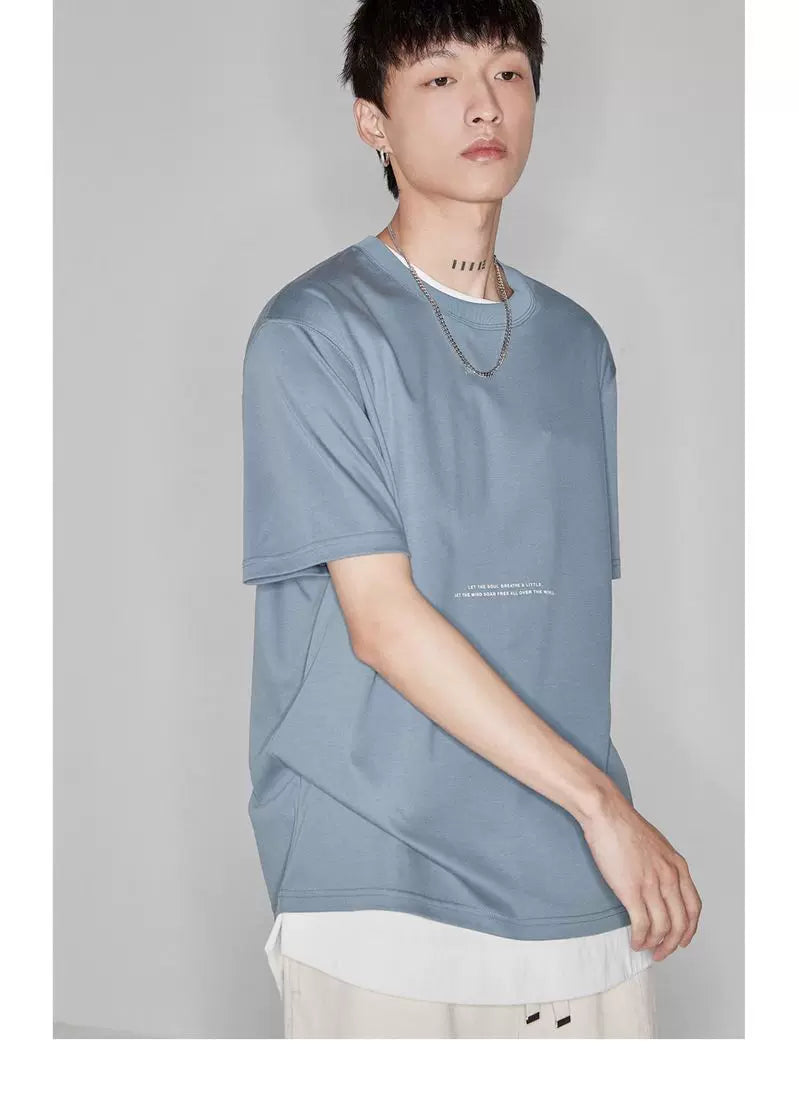 Double-sided Color-block Printed Pima Cotton Tee