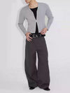 Wrinkle-resistant Wool-like Asymmetrical Cargo Dress Pants