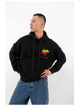 Loose Rainbow Heart Couple Hoodies