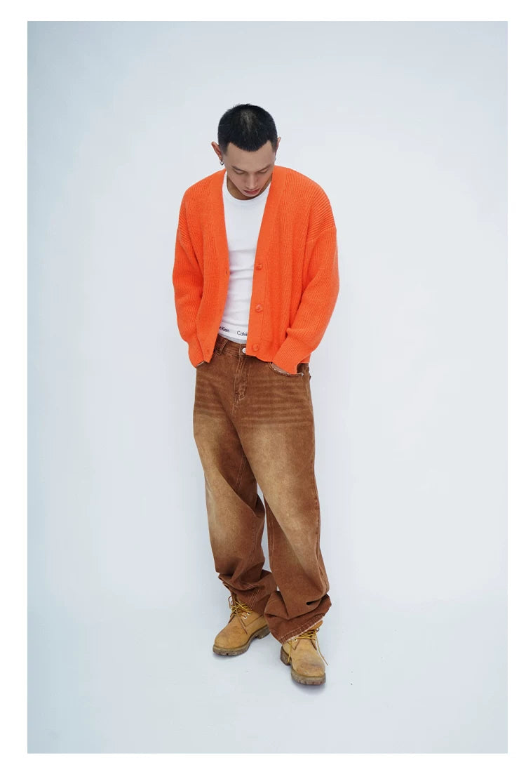 Men's Brown Vintage Wide Leg Jeans