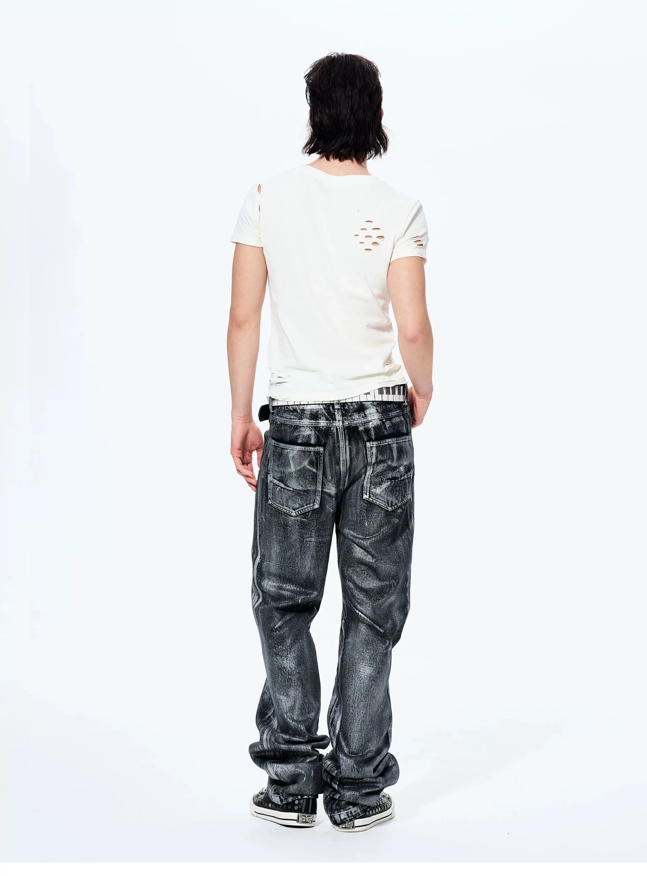 Men's Heavy Silver Straight Leg Jeans