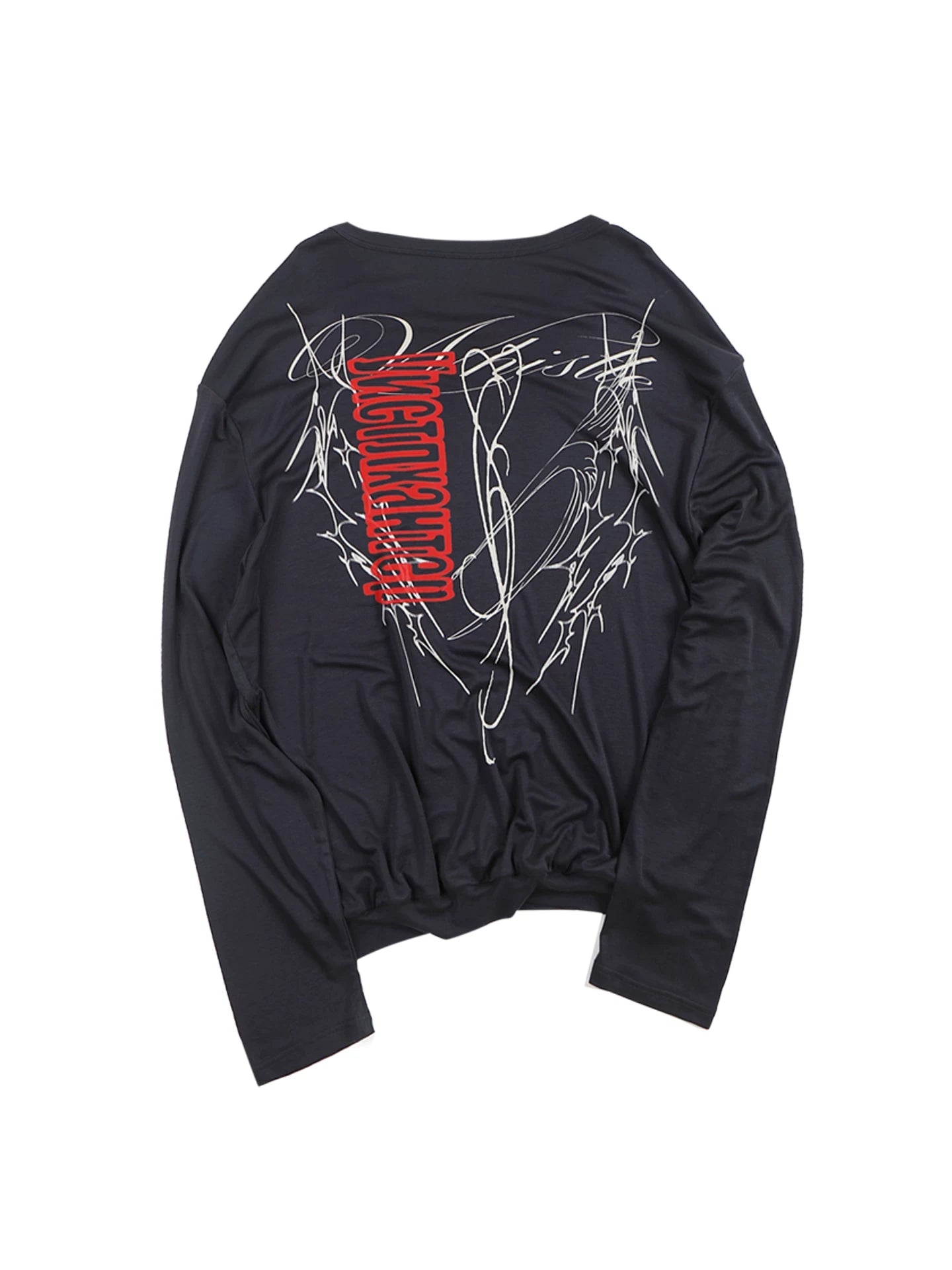 Printed Cropped Long Sleeve Lyocell Tee