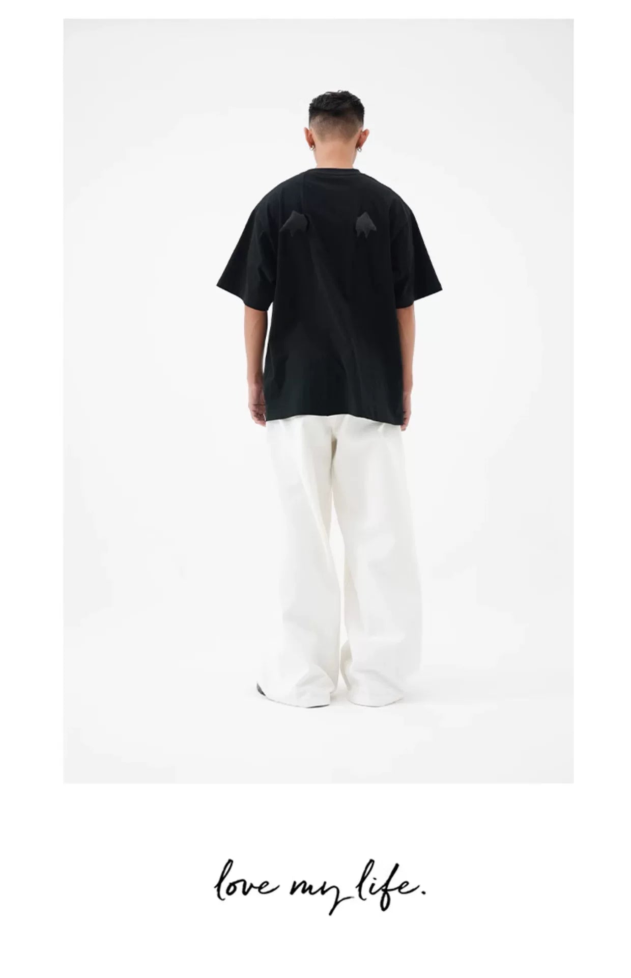 Black Sequin Devil Wing Tee