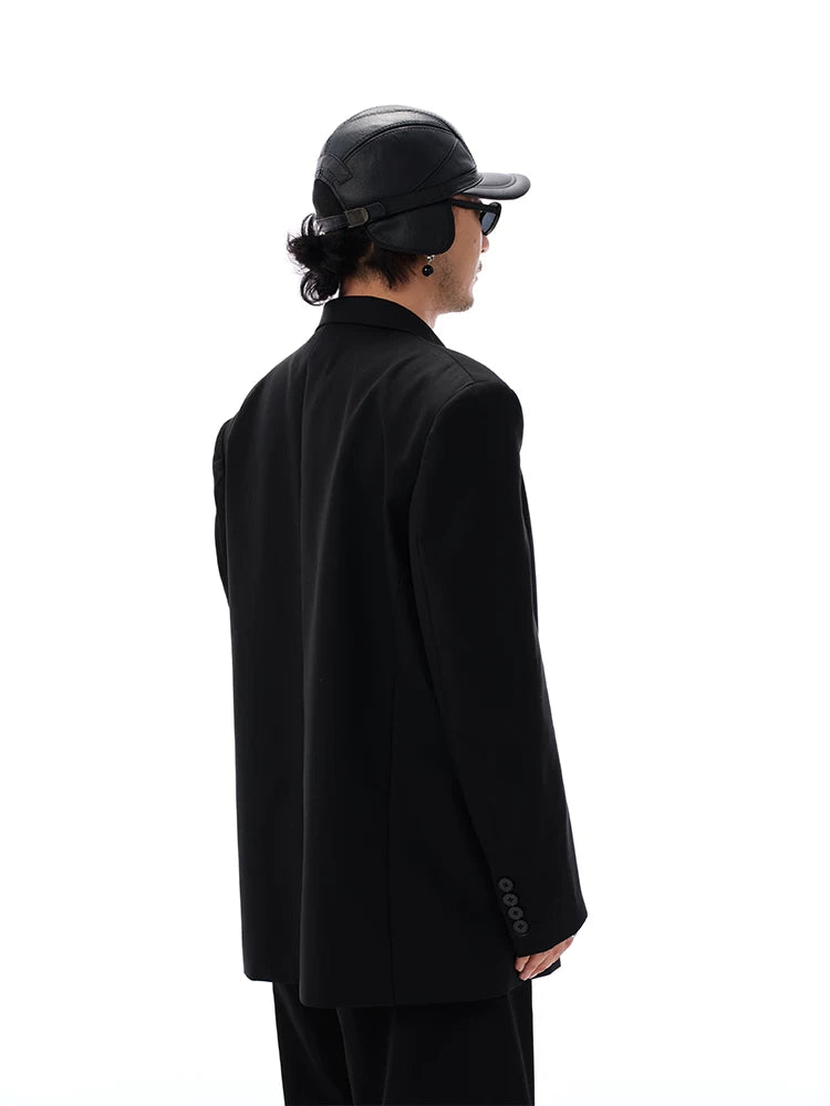 Warm Black Leather Earflap Baseball Cap