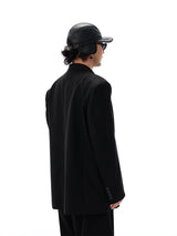 Warm Black Leather Earflap Baseball Cap