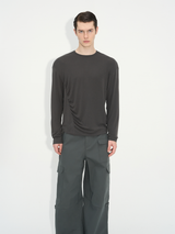 Comfortable Rippled Wool Long Sleeve Top