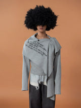 Men's Gray Print Patchwork Hoodie