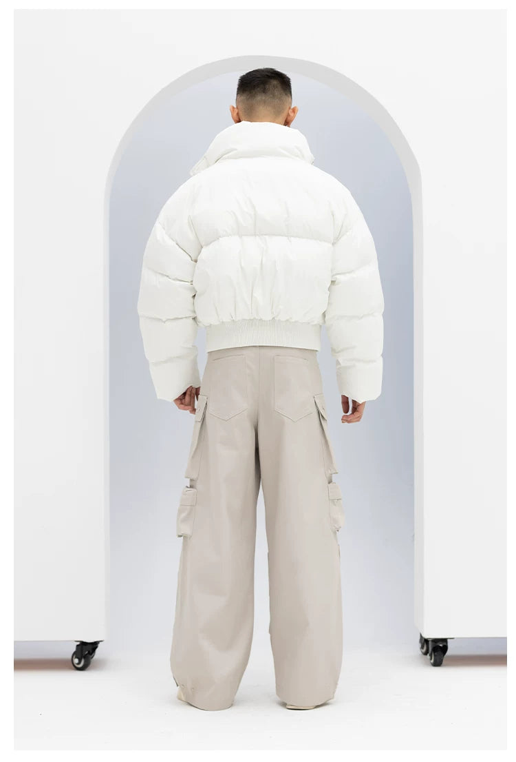 Men's Black White Gray Puffer Jacket