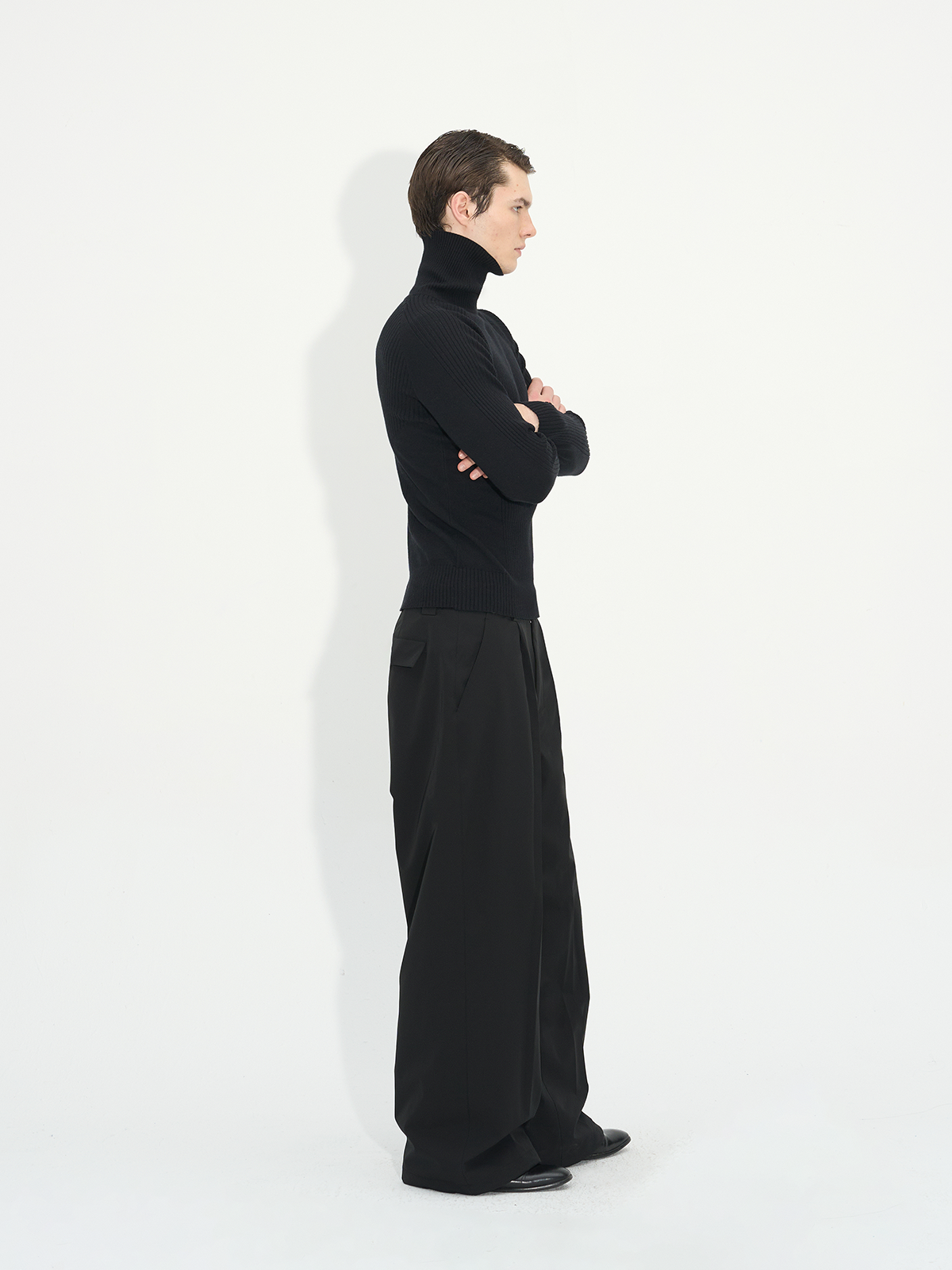 Slim Fit Ribbed Knit Long Sleeve Tops