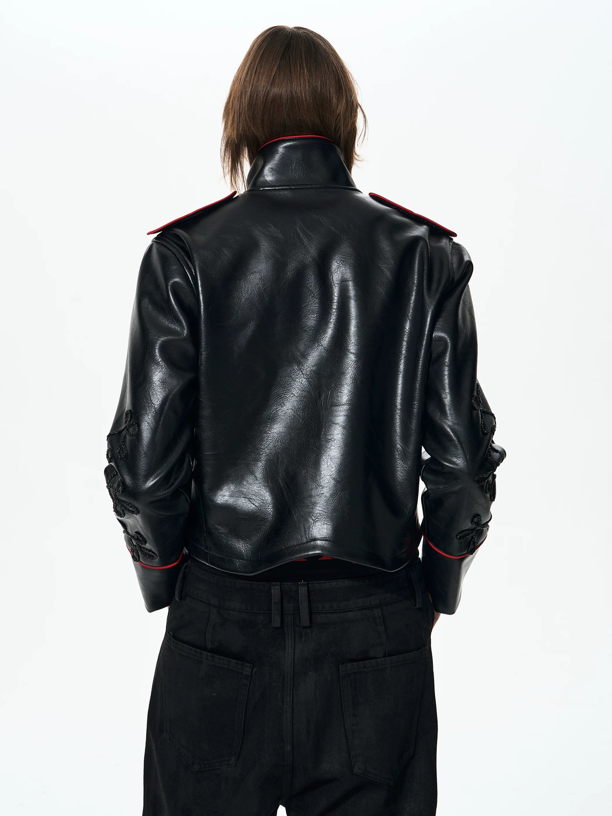 Men's Winter Stand Collar PU Jacket