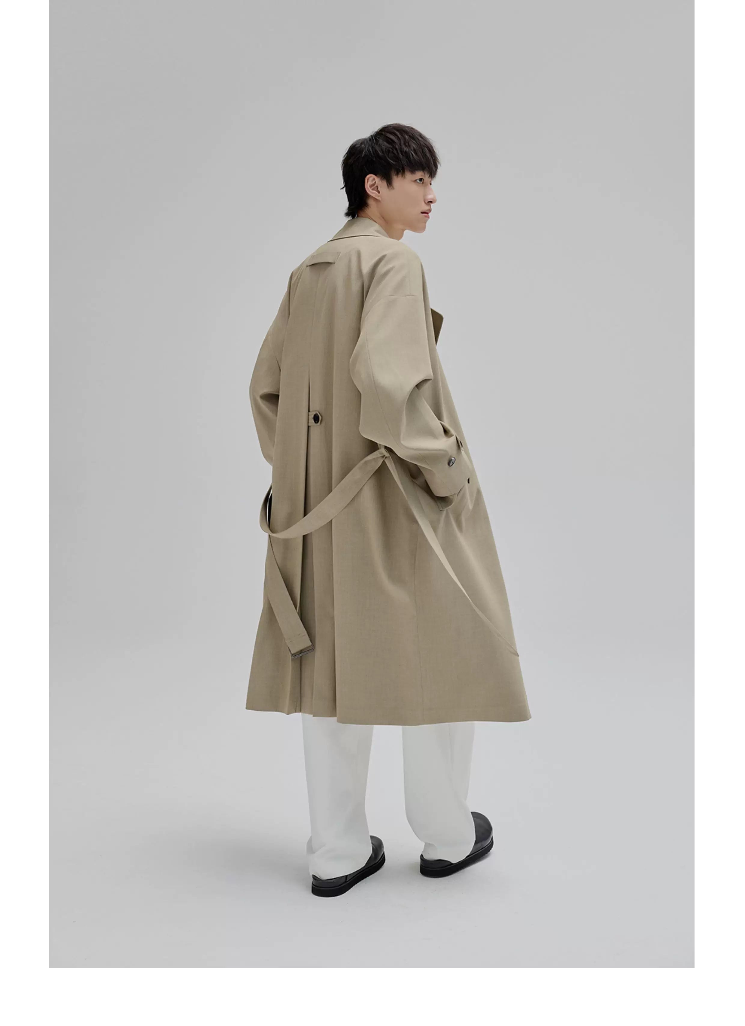Double Breasted Long Trench Coat