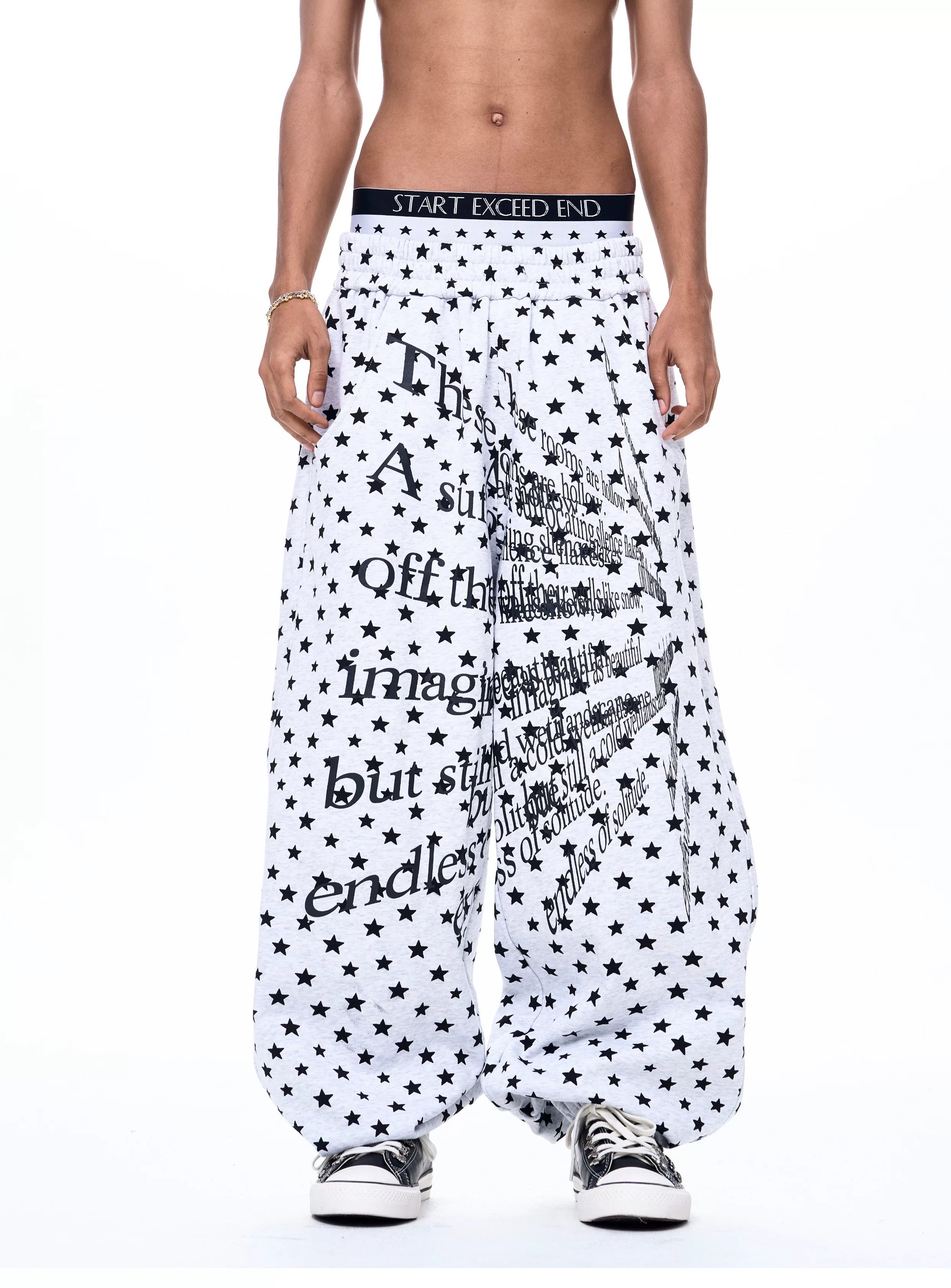 Men's Star Polka Dot Print Joggers