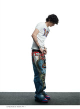 Skull Print Slim Ribbed Tee