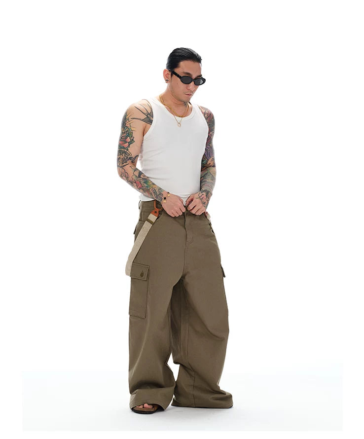Men's Loose Multi-pocket Flare Cargo Pants