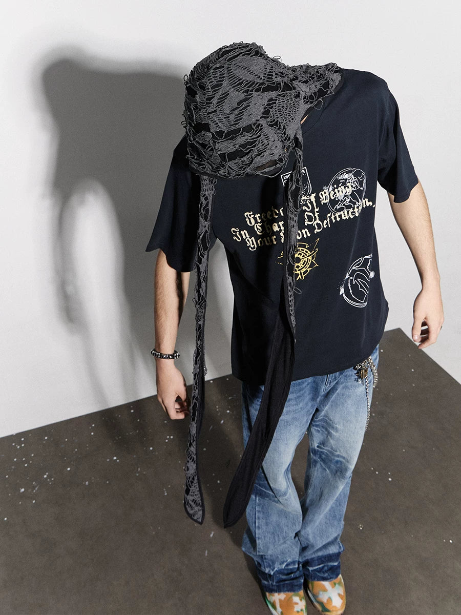 Distressed Bunny Ear Hip Hop Durag