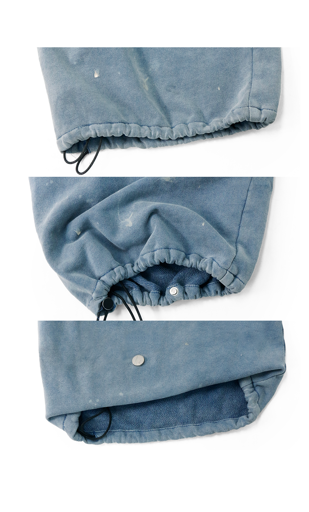 Double Waist Splatter Distressed Cargo Sweatpants