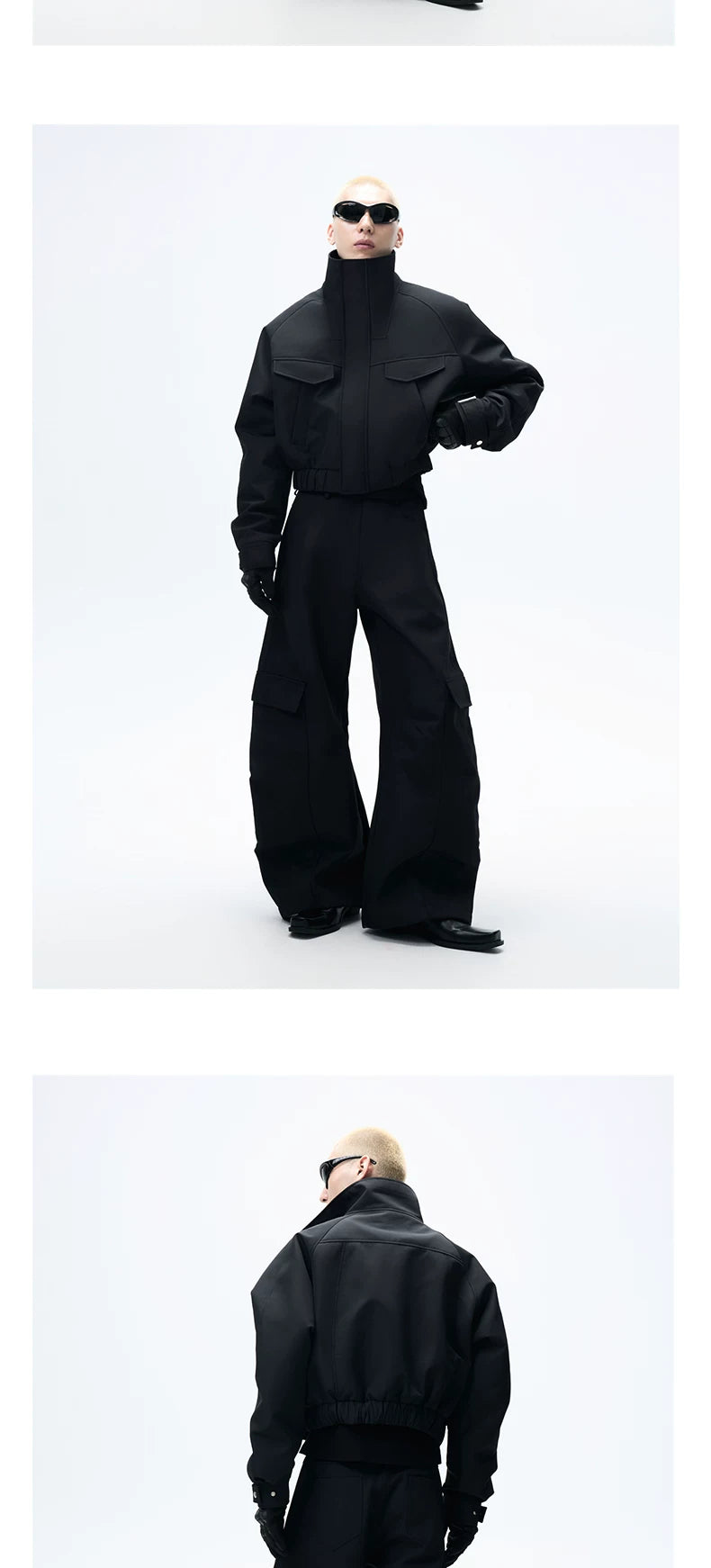Men's Black Loose Wide Leg Pants