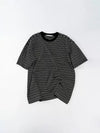 Black White Striped Cotton Silk T-Shirt