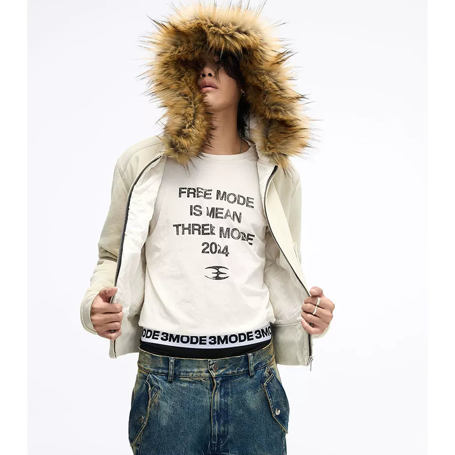 Men's Vintage Detachable Fur Hooded Jacket