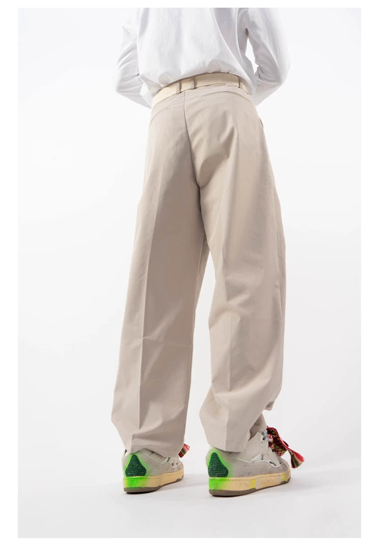 Men's Multicolor Loose Straight Cropped Pants