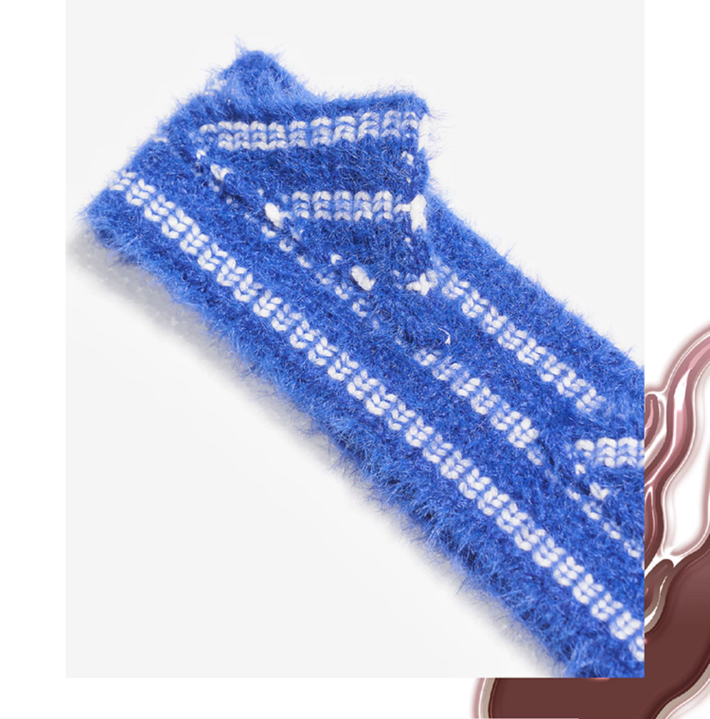 Vintage Striped Plush Cat Ear Headband