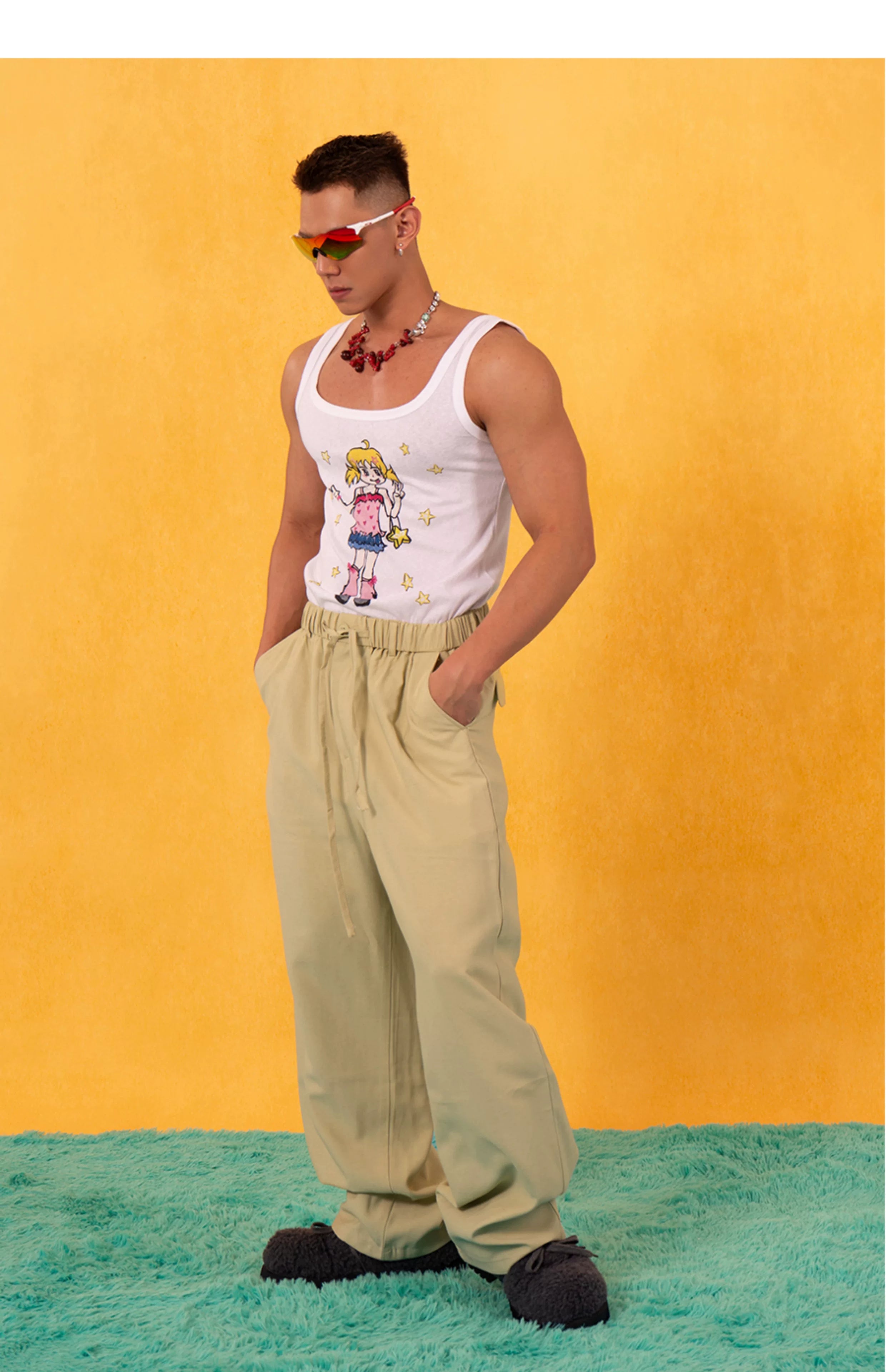 Men's Linen Wide Leg Pants