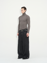 Slim Fit Ribbed Knit Long Sleeve Tops