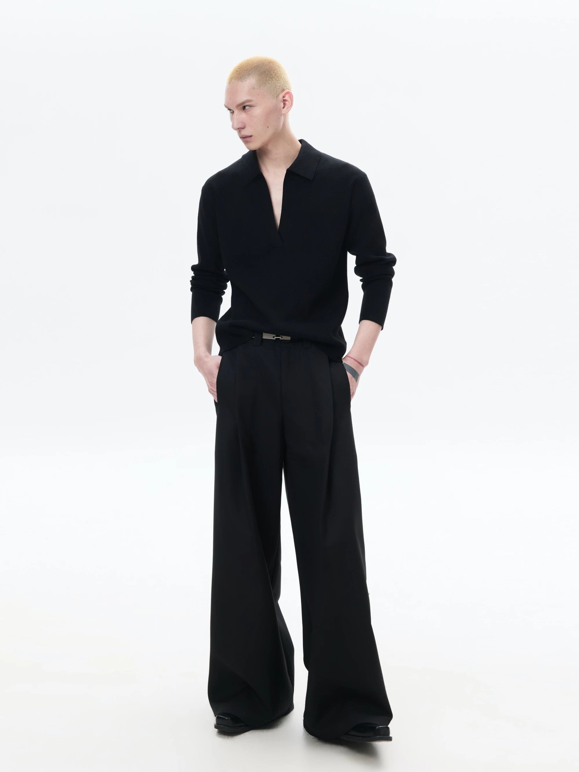 Loose Deep V Collar Knit Top