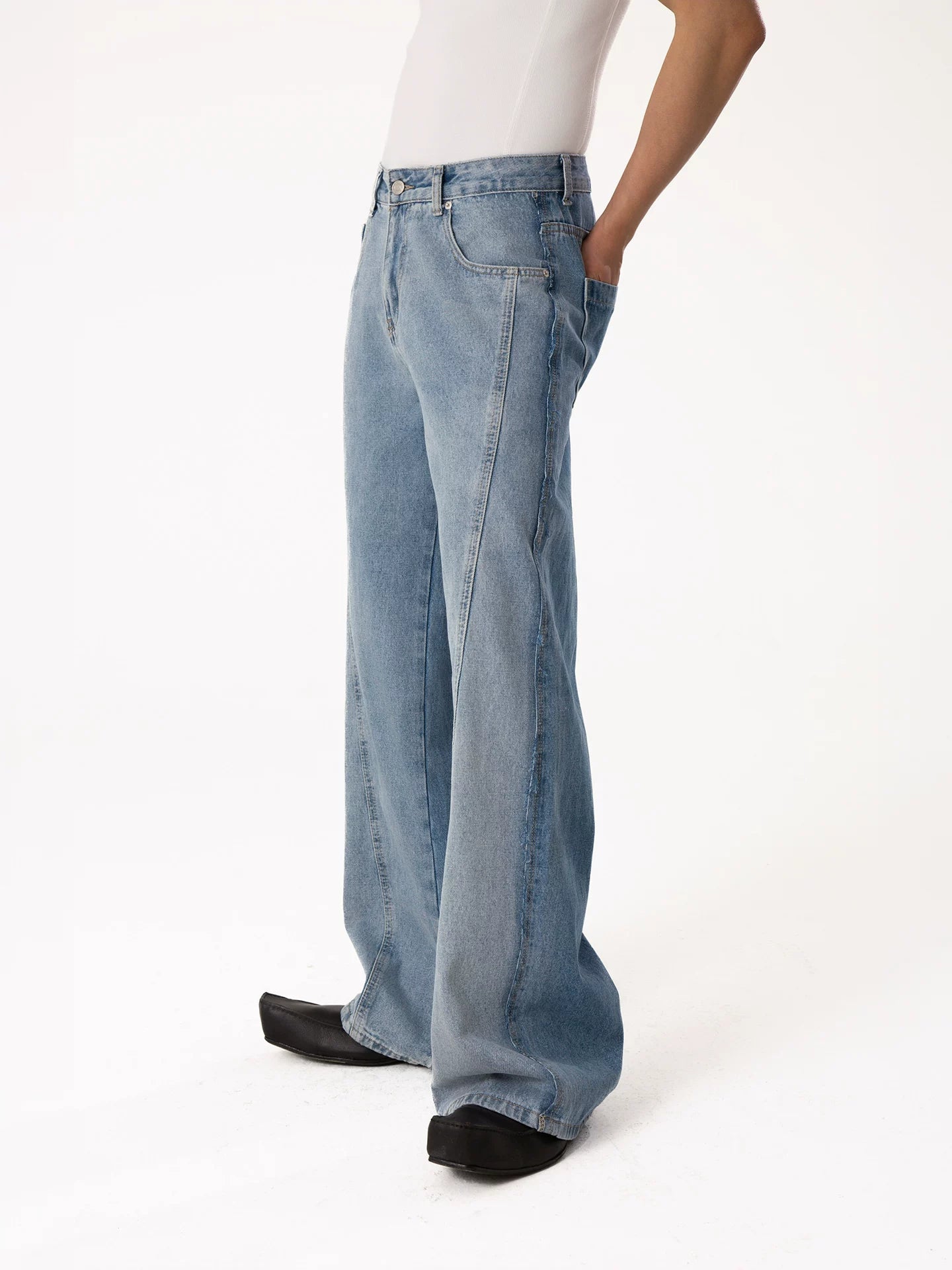 Men's Blue Gradient Distressed Jeans