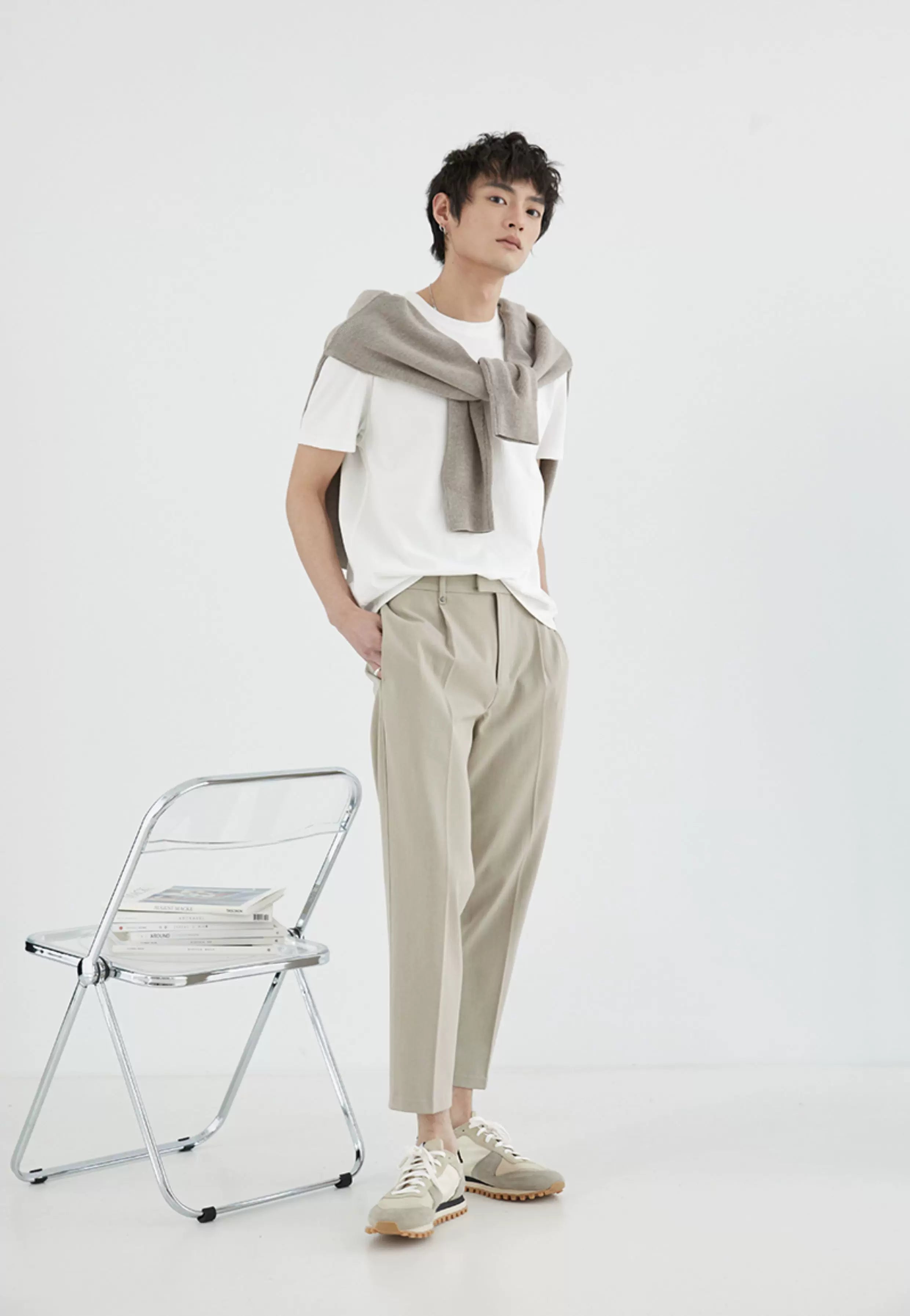 Elastic Waist Loose Ankle Pants