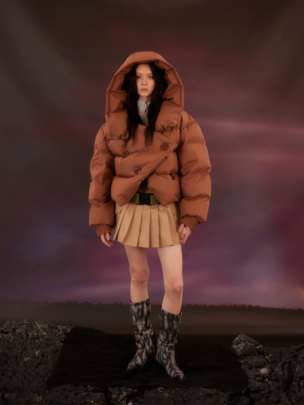 Unisex Y2K Cropped Down Puffer Jacket