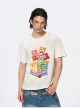 Men's Snack Print Washed Cotton Tee
