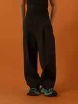 Men's Black Gray Loose Straight Sweatpants