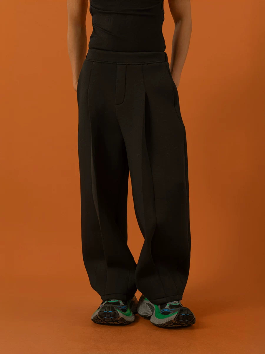 Men's Black Gray Loose Straight Sweatpants