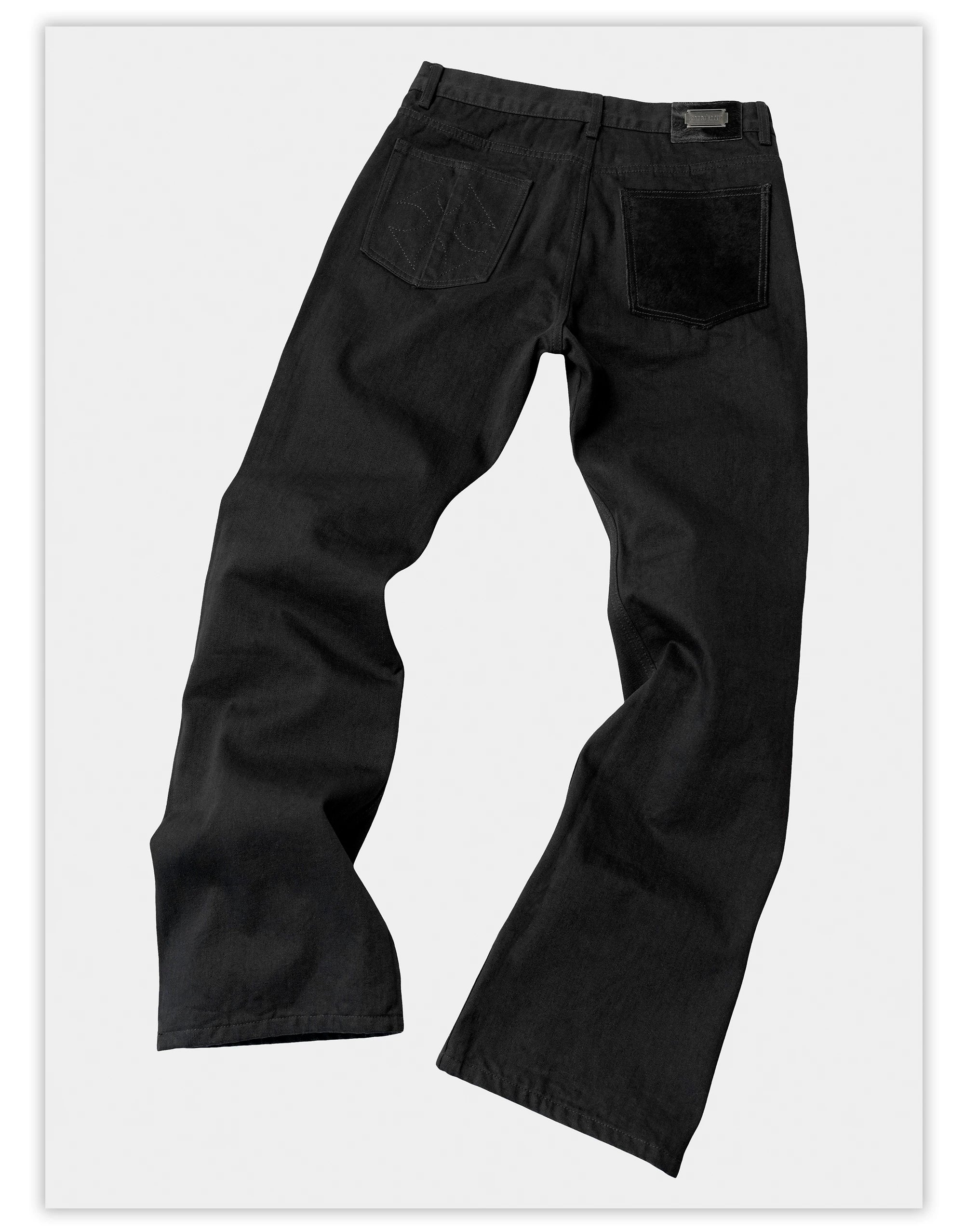 Heavy Black Boot-Cut Jeans