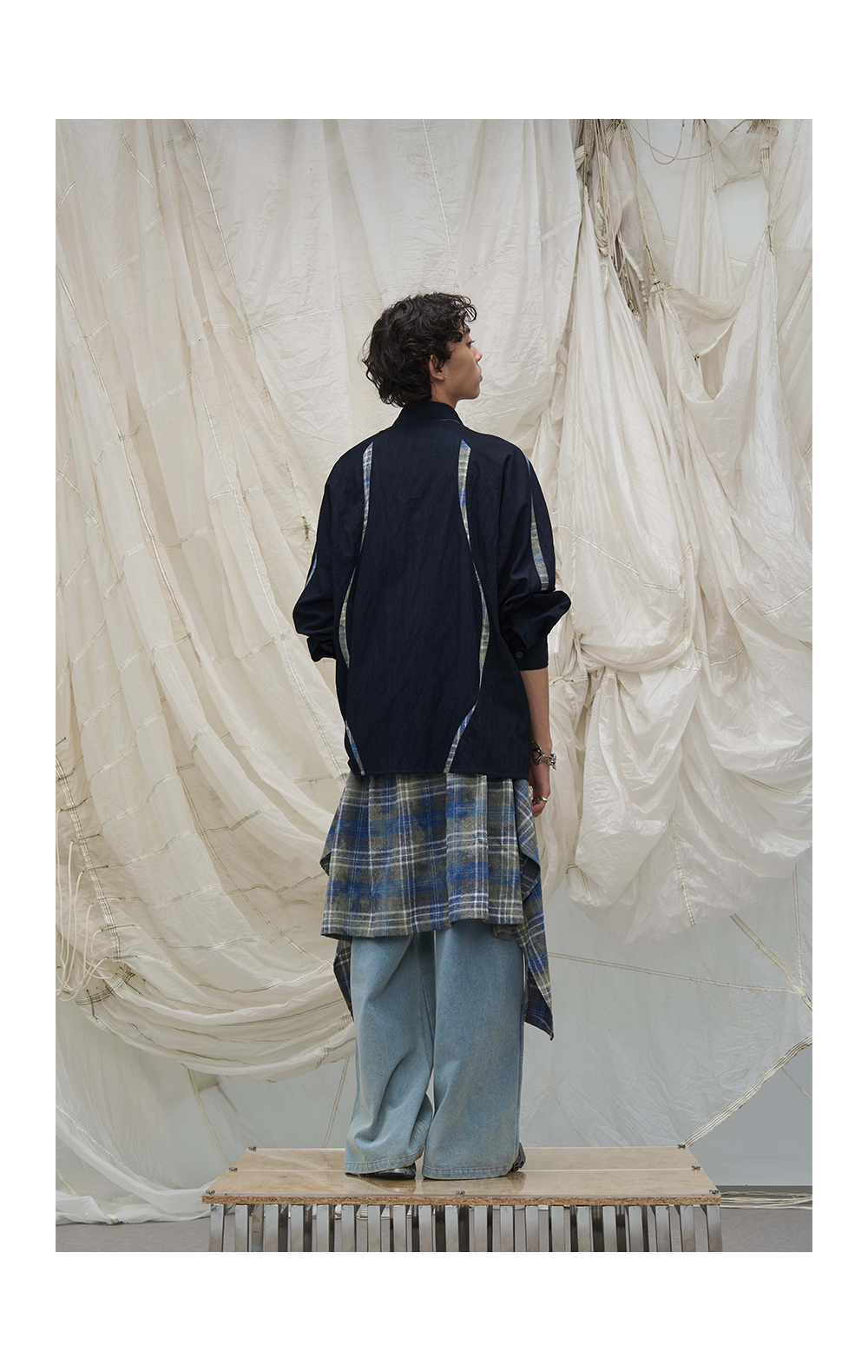 Washed Denim Split Shirt
