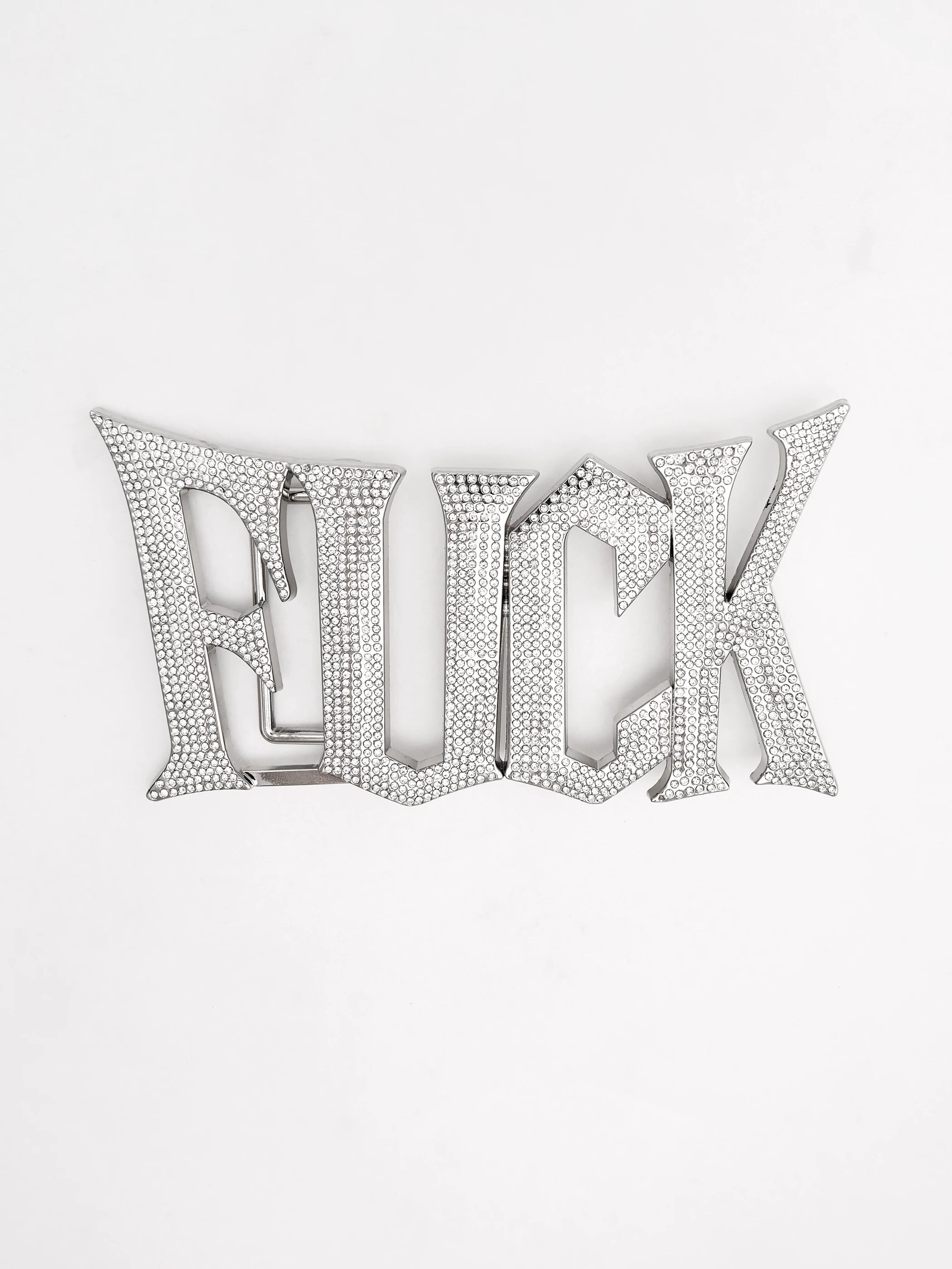 Diamond Encrusted Silver Leather Belt