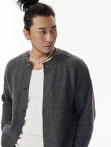Gray Short Knit Cardigan Unisex