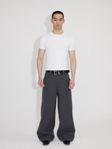 Wrinkle-resistant Wool-like Asymmetrical Cargo Dress Pants