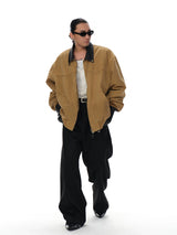 Men's Washed Patchwork Sheepskin Jacket