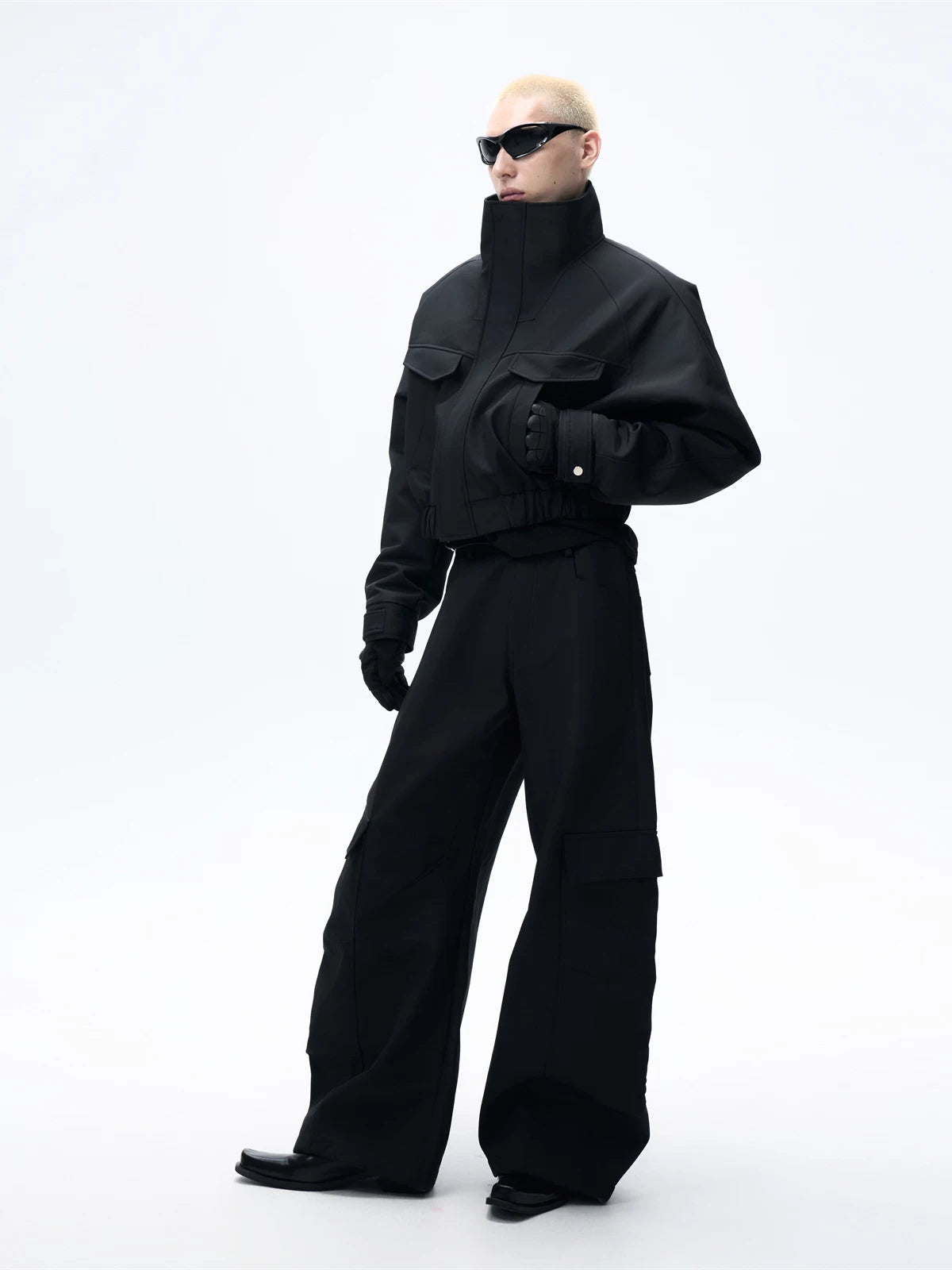 Men's Black Loose Wide Leg Pants