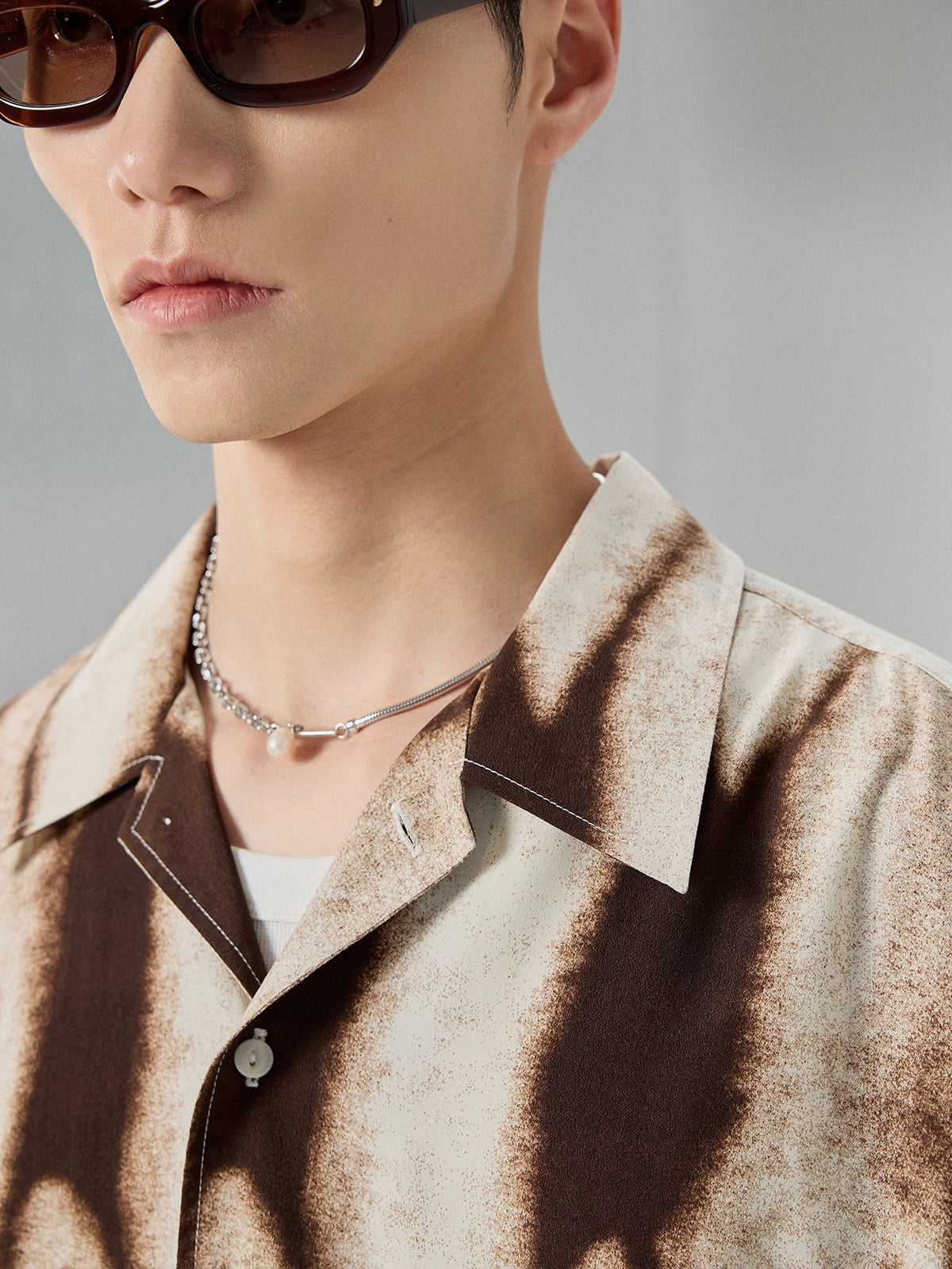 Printed Short Sleeve Cuban Collar Shirt