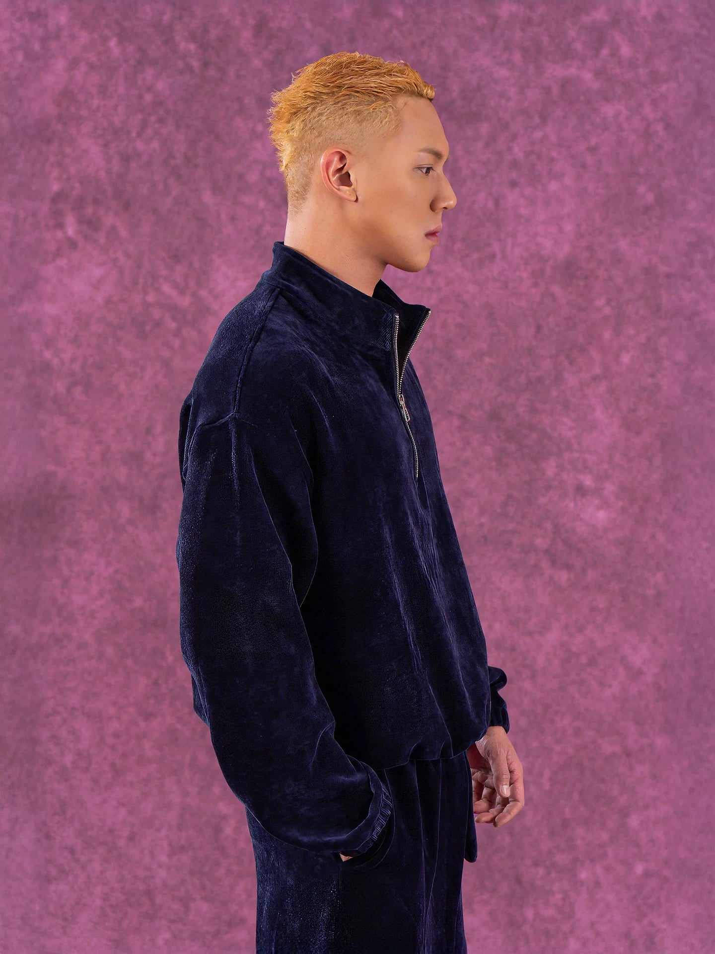 Men's Zip Stand Collar Corduroy Sweatshirt