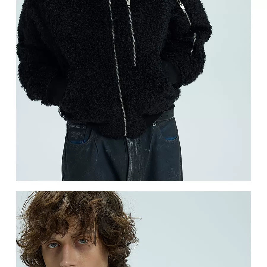 Warm Heavy Fur Bomber Puffer Coat